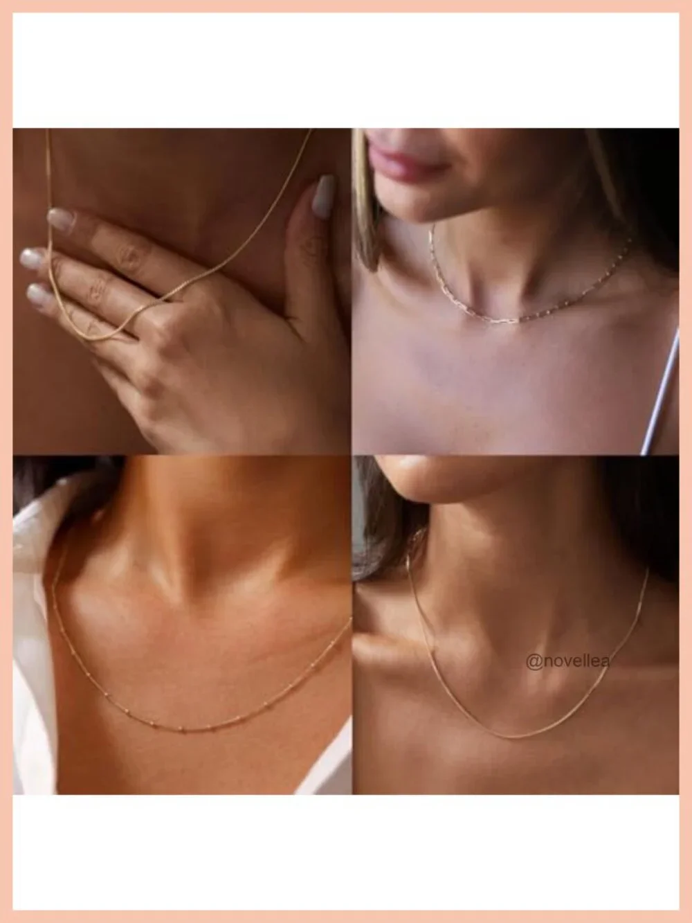Gold Plated Stainless Steel Dainty Layered Necklace Set Waterproof Non Tarnish